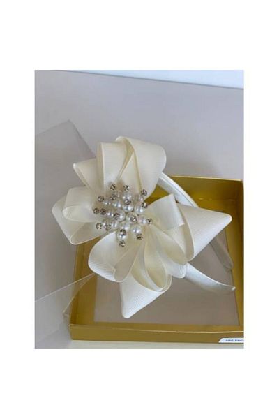 QUEEN AKSESUAR Mother Girl Baby Crown with Cream Pearl Brooch
