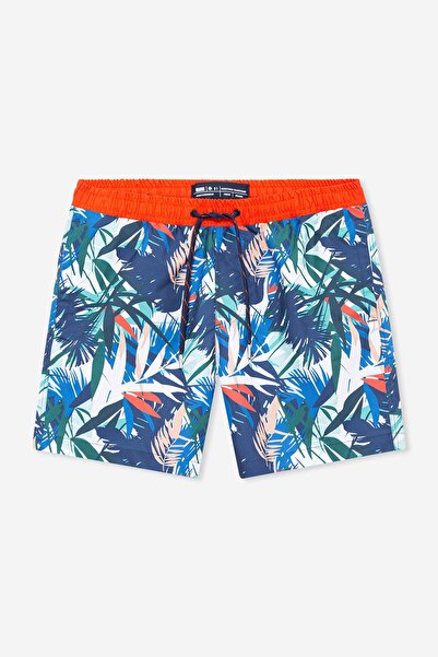 Mavi Erkek Palmiye Desenli Lacivert Mayo Şort 0443830717
