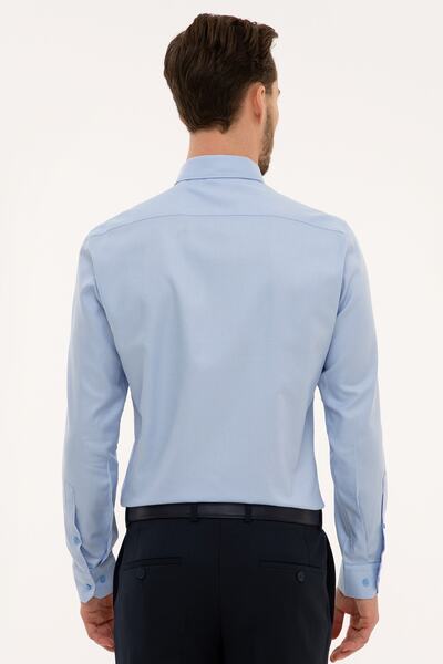 Pierre Cardin Ανοιχτό μπλε πουκάμισο Dobby Slim Fit