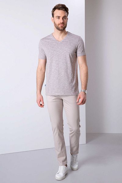Pierre Cardin Ανδρικό T-Shirt με V λαιμόκοψη με λεπτή εφαρμογή Mink