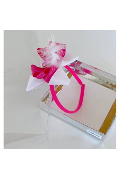 QUEEN AKSESUAR Fuchsia - Coroană cadou pentru mamă, fiică, copil, cu pene alb...