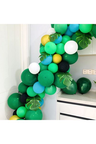 MERİ PARTİ 100 Pcs Safari Colors Metallic Balloon And Chain Concept Balloon