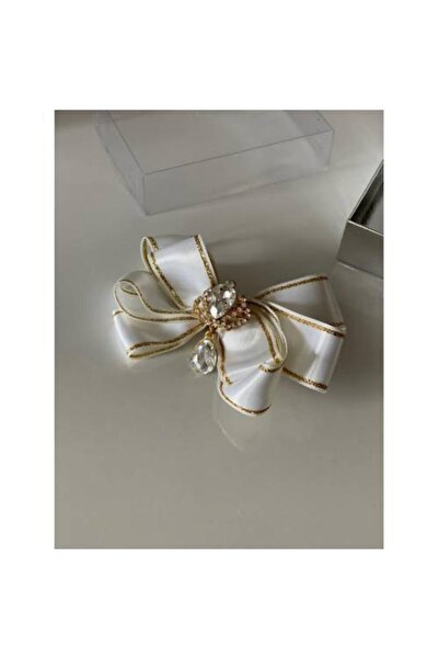 QUEEN AKSESUAR White Crown Brooch Clip Buckle