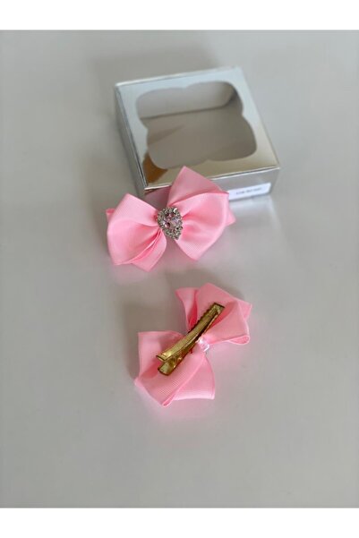 QUEEN AKSESUAR Рожева 2-х кришталева камінна шпилька з пензликом