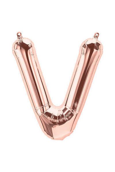 Deniz Party Store Rose Gold Foil Balloon 16" Inch 40 Cm ( V ) Letter