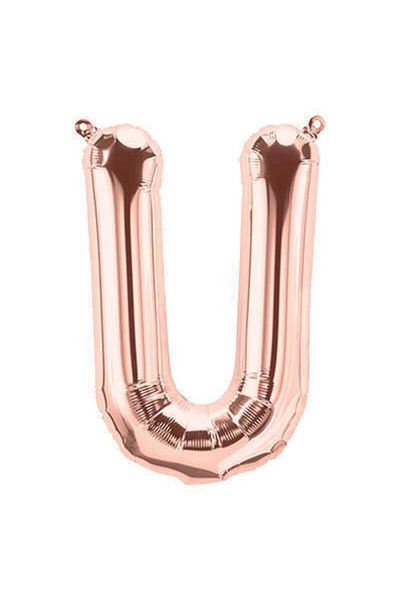 Deniz Party Store Rose Gold Foil Balloon 16" Inch 40 Cm ( U ) Letter
