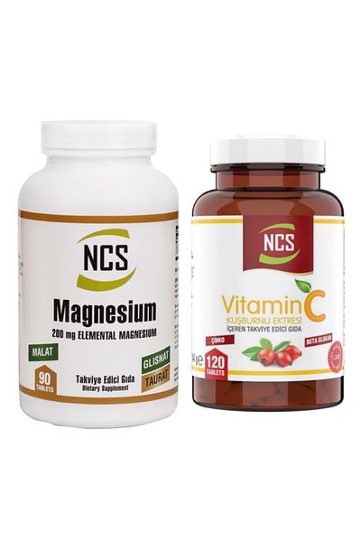 NCS Vitamin C 1000 mg 120 Tablets Magnenesium 90 Tablets Glyconut Taurate Malate