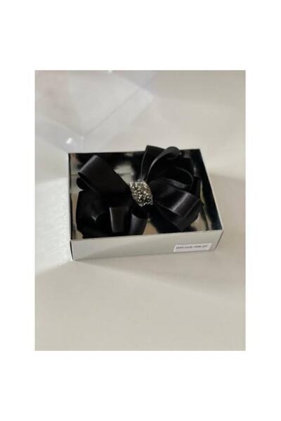 QUEEN AKSESUAR Black Stripe Stoned Mother Girl Baby Gift Clip Buckle