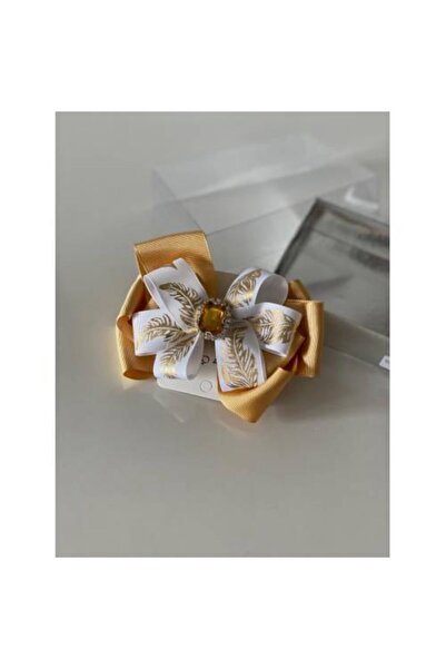 QUEEN AKSESUAR Brown Gold Leaf Patterned Mother Girl Baby Gift Clip Buckle