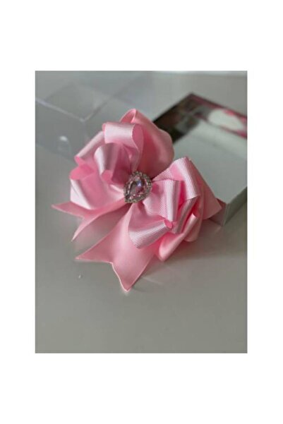 QUEEN AKSESUAR Light Pink Crystal Stoned Mother Girl Baby Gift Clip Buckle