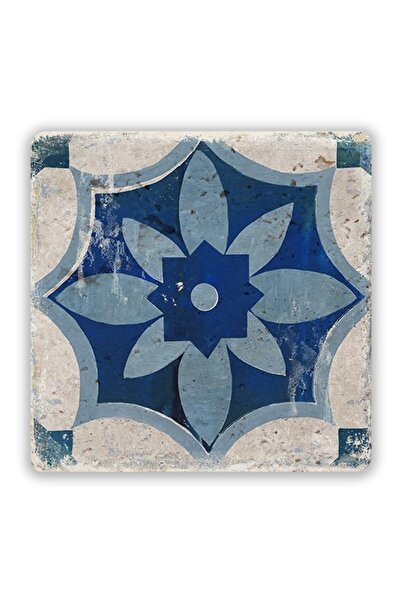 Oscar Stone Decor Natural Stone Printed Coaster Tile Pattern 10x10 Cm Stone C...