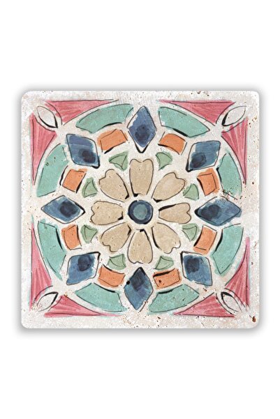 Oscar Stone Decor Natural Stone Printed Coaster Tile Pattern 10 Cm X 10 Cm - ...