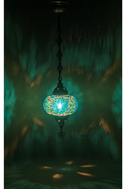 GiftlandCollection Vitray Tek Zincir Avize Mozaik Lamba