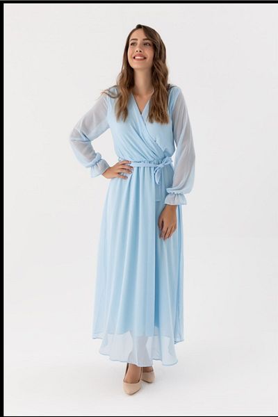 Apple Cix Rochie de dama din sifon albastru - Croi drept