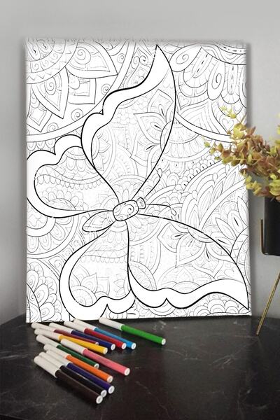 KanvasSepeti 40x30cm Çocuklar Için Guaj,akrilik,keçeli,sulu Boya Ile Boyanabi...