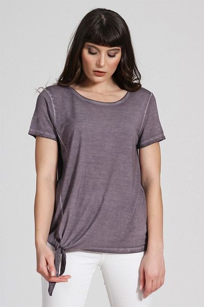 Seamoda Tricou de damă cu cravată laterală violet deschis