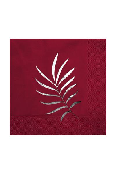 Story عبوة من 16 منديل ورقي باللون الأحمر الداكن مقاس 33 × 33 سم من رقائق الف...