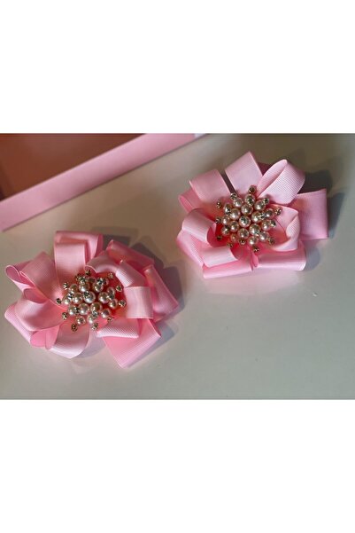QUEEN AKSESUAR Pink 2-Piece Pearl Stone Collar Buckle