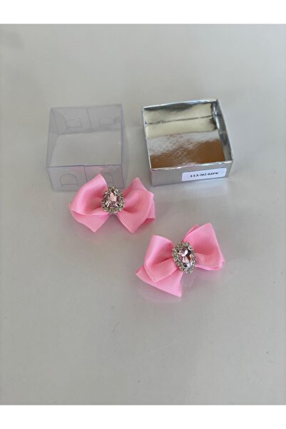 QUEEN AKSESUAR Pink 2-Piece Crystal Stone Collar Buckle