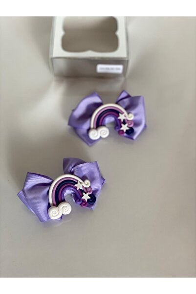 QUEEN AKSESUAR Liliac 2 bucăți Mini curcubeu decorat pentru fetiță cadou pent...