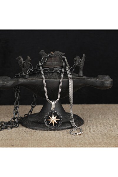 Tesbihsepetim 925 Ayar Gümüş Pusula Model Kolye