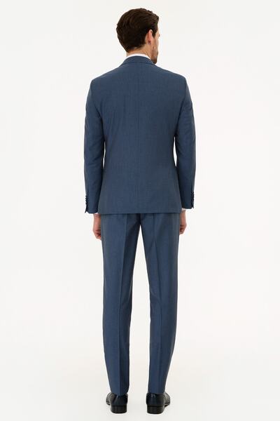 Pierre Cardin Erkek Mavi Ekstra Slim Fit Takım Elbise
