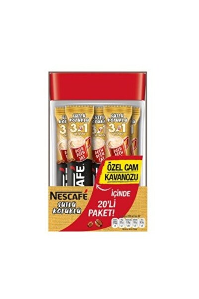 Nescafe Nescafé 3'ü 1 Arada Sütlü Köpüklü 20 adet Cam Kavanoz 348 gr