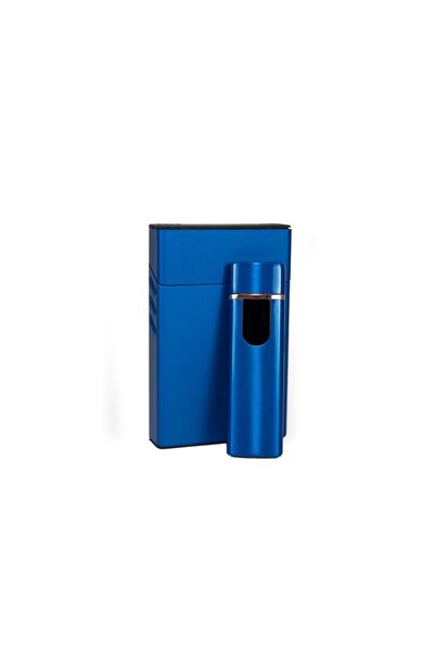 Als Tobacco Elektronik Metal Çakmak Ve Kısa Slim Metal Sigara Kutusu