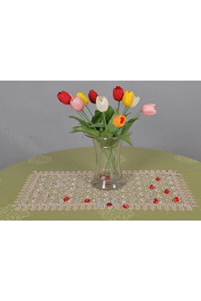 Romans Σετ Τραπεζάκι Σαλονιού Γκουπέρ με 3 Χαρτοπετσέτες 40x70 Καφέ