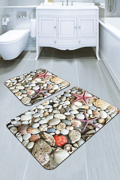 RugViva Set de covorașe digitale pentru baie, set de 2 covorașe Bs207 60x90cm + 60x60cm