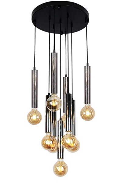 RETRO STYLE Botan 9lu Sarkıt Avize Krom