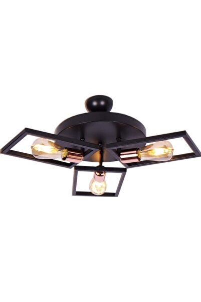 RETRO STYLE Güney 6 Lı Plofonyer Avize Siyah Bronz
