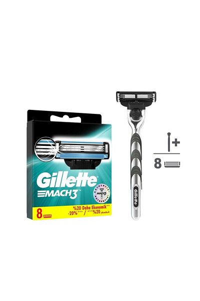 Gillette Mach3 Shaving Pack (shaver + 8-Piece Blade)