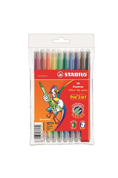 Stabilo Stabilo Trio Double Sided 10 Pieces Felt Tip Pen