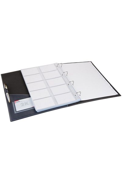 2K Faux Leather Mechanism, 10 Compartments, 500 Card Capacity, Indexed Business Card Holder 26x32 Cm