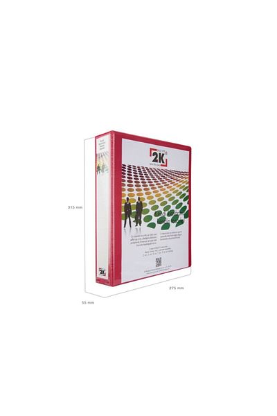 2K Folder ferm pentru prezentare și documente de 5 cm cu 2 inele, buzunare interioare și exterioare transparente (350 de coli)
