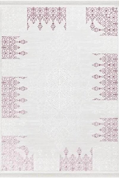 Padişah Halı Platin Serisi Pn002 655 Mürdüm Beyaz