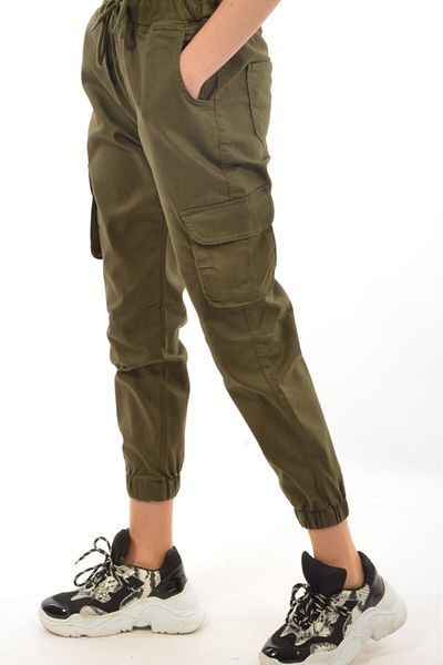 Giyim Dünyası Khaki Women's Trousers 9043 - Cargo Pocket