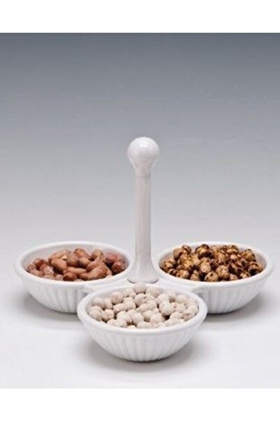 Zicco Melamin Çerezlik Kuruyemiş Tabağı Servis Üçlü Çerezlik