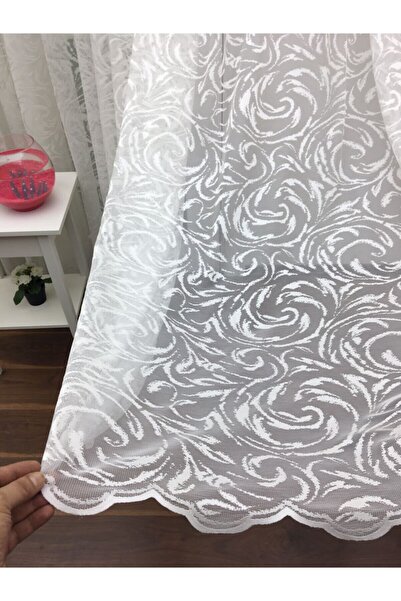 Esse Home Özel Örme Dokulu Tül Perde 100% Orjinal Ürün Yüksek Kalite, 250x260, Seyrek Pile, 1/2