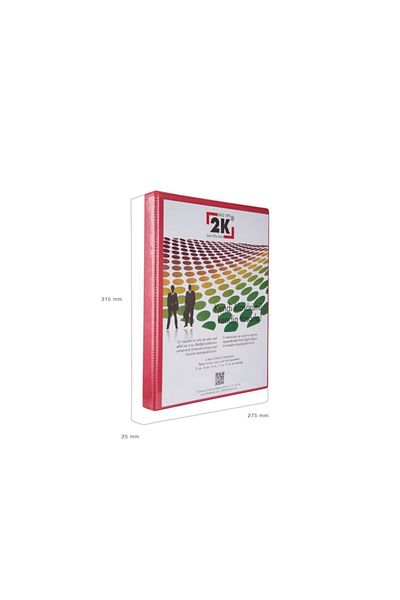 2K 2 cm 4 Rings, Inner and Outer Transparent Pocket, Company Presentation and Document Folder (150 Sheets)