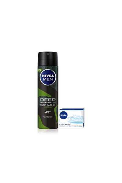 NIVEA Deodorant Deep Dimension Amazonia 150 Ml+ Creme Soft Sabun 100 gr Set