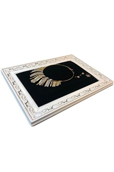 STAND MARKET Frame Jewelry Stand Mahogany White