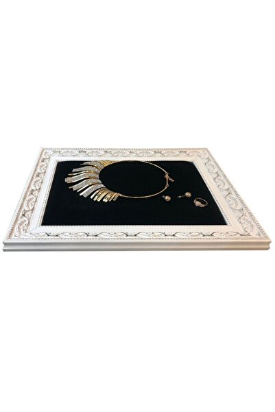 STAND MARKET Frame Jewelry Stand Mahogany White