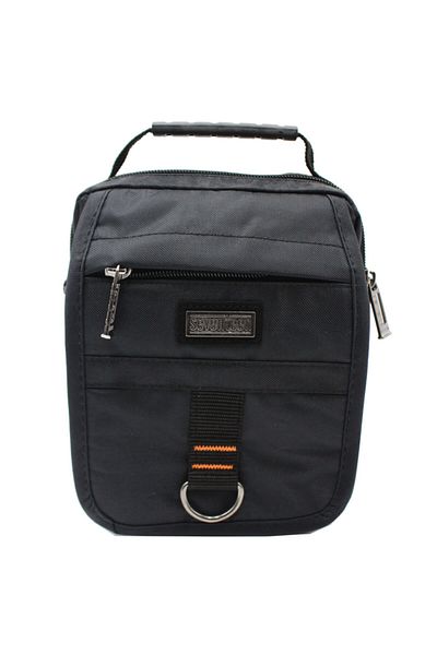 SEVENTEEN 2302 Model - Men's Black Messenger Bag, Multi-compartment Hand and Shoulder Bag