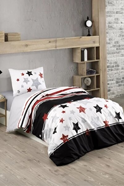 Kristal Tutku Ranforce Постільна білизна для односпального ліжка - чорно-біла