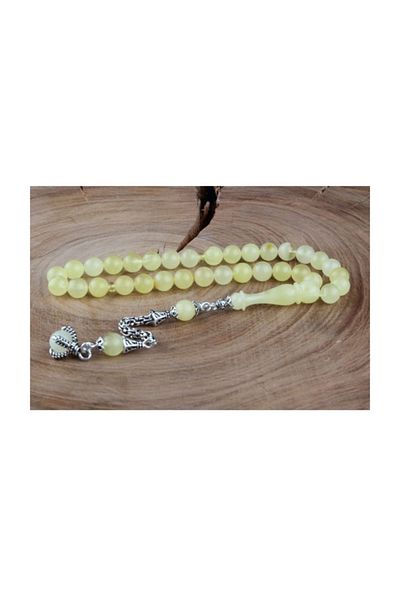 Tesbihsepetim Silver Eagle Claw Drop Amber Prayer Beads