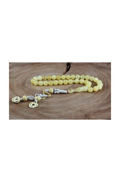 Tesbihsepetim Globe Cut Drop Amber Tasseled Rosary