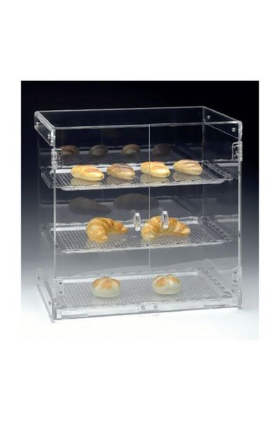 Zicco Display Stand with Tray Polycarbonate Clear Lid 3 Tiers