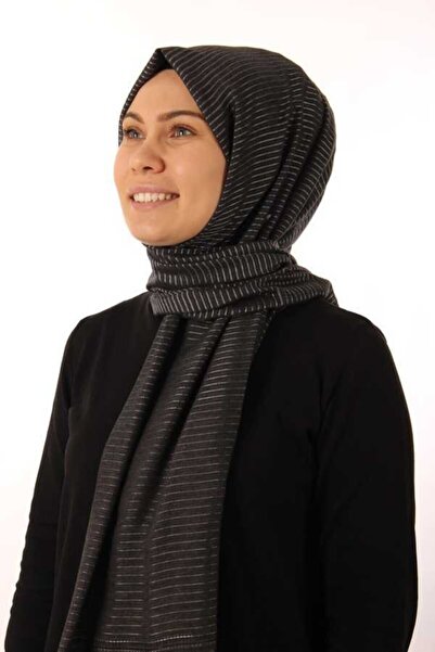 Aker 80 X 200 Cm 1070100 Simli Çizgili Şal